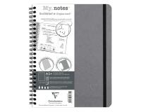 My.Notes Age Bag carnet reliure intégrale à marges détachables A5+ 120 pages détachables DOT + cadre en-tête - Gris