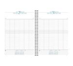 Agenda de bureau Time 29 Spiralé toile bordée 21x29,7 cm Semainier Janvier à décembre 2026 - Bleu