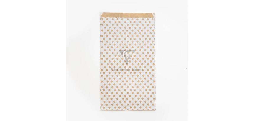 Sach.x50 poch. Kraft, GF pois fond blanc - Blanc