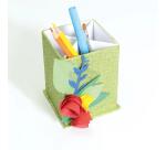 Gamme blanche, Pot à crayons à décorer 8x8x11cm - Blanc