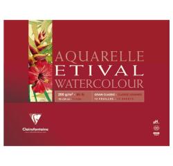Clairefontaine Etival Watercolour Block - 18 x 24cm - 10 Sheets - 200gsm - Classic Grain