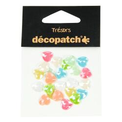 Sachet 24 coeurs 1cm - pearl pastel - Assortiment pastel