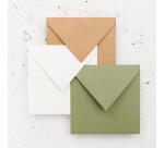 BLANC NATUREL, Paquet de 20 enveloppes Pollen 165x165mm 120g/m2 - Blanc naturel