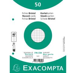 Pk50 Exa Rec Cards 17x22cm Sq Punch Wht - White