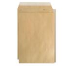 Boite de 100 Pochettes Kraft Adour Brun avec Dos Rigide en Carton C4-229x324 mm - Auto-Adhésives - 90g/m2 - Brun