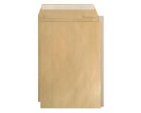 Boite de 100 Pochettes Kraft Adour Brun avec Dos Rigide en Carton C4-229x324 mm - Auto-Adhésives - 90g/m2 - Brun