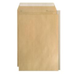 Boite de 100 Pochettes Kraft Adour Brun avec Dos Rigide en Carton C4-229x324 mm - Auto-Adhésives - 90g/m2 - Brun