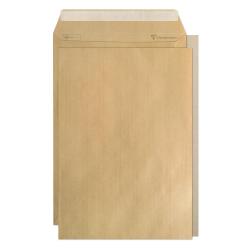 Boite de 100 Pochettes Kraft Adour Brun avec Dos Rigide en Carton C4-229x324 mm - Auto-Adhésives - 90g/m2 - Brun