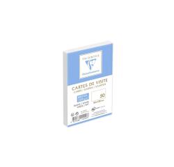 Paquet de 50 Cartes de visite 82x128mm - Bristol 220g/m2 - Blanc