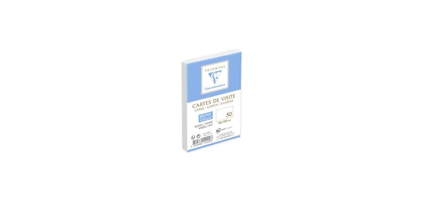 Paquet de 50 Cartes de visite 82x128mm - Bristol 220g/m2 - Blanc