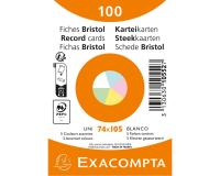 Paquete de 100 fichas retractiladas - UNI Bristol no perforada 74x105mm - Colores surtidos