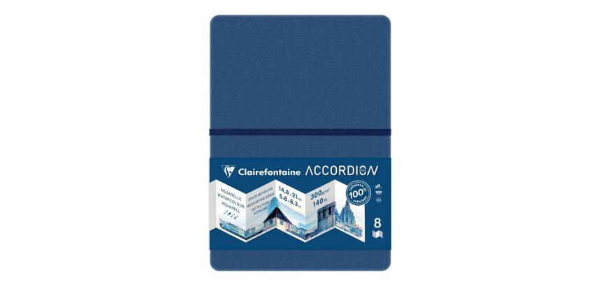 Accordion Book carnet accordéon 9F A5 300g - Bleu
