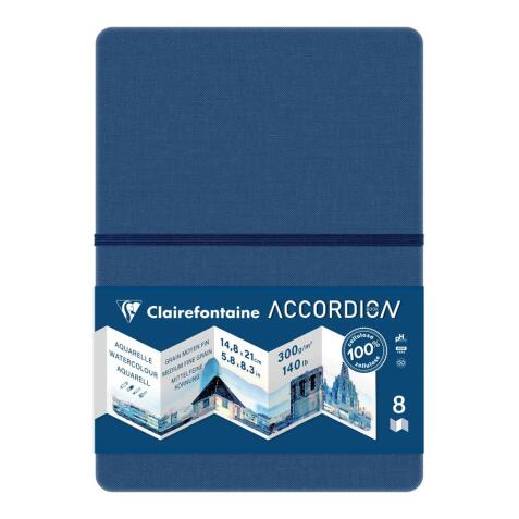 Accordion Book carnet accordéon 9F A5 300g - Bleu