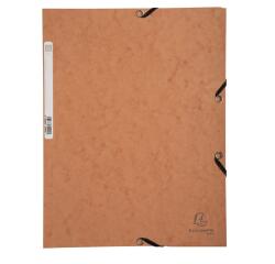 Chemise 3 rabats à élastiques carte lustrée 400g/m2 - A4 - Tabac