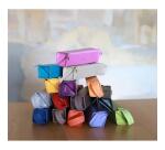 Rhodiarama trousse plumier simili cuir italien 23x5x5 cm - Tangerine