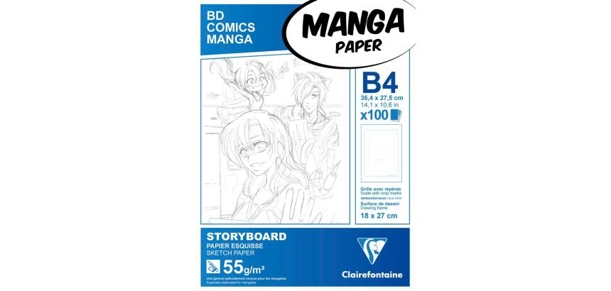 Manga Storyboard bloc collé 100F B4 55g grille 6 cases