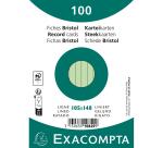 Fichas de cartulina bristol 205 g/m2 - Rayado - 105x148 mm - Verde