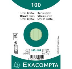 Fichas de cartulina bristol 205 g/m2 - Rayado - 105x148 mm - Verde
