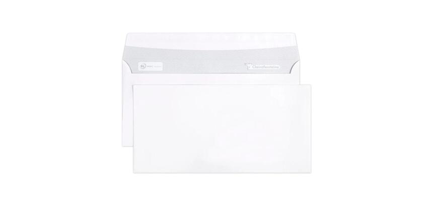 Boite de 500 Enveloppes Blanches DL- 110x220mm - Auto-Adhésives - 90g/m2 - Blanc
