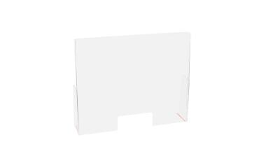Exacompta - réf. 80458D - ExaScreen Barrière de protection contre les éternuements et les postillons - Vitrine Pare-haleine ou hygiaphone de comptoir (à poser) H58cmXL95cm - Cristal