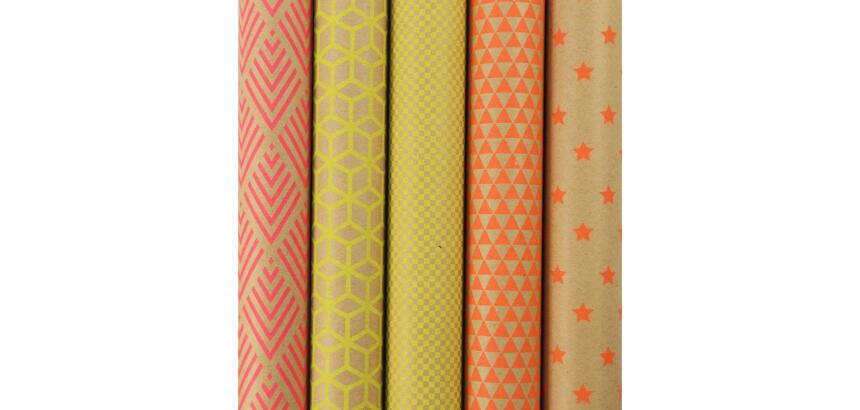 Kraft 70g, 10rlx 2x0,70m Authentic géom - Assortiment