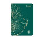 Carnet piqué FOREVER PREMIUM 100% recyclé A5 96 pages ligné papier recyclé blanc 90 g - Vert pin