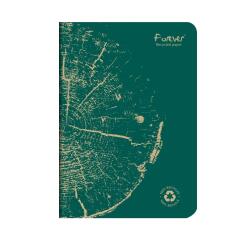 Carnet piqué FOREVER PREMIUM 100% recyclé A5 96 pages ligné papier recyclé blanc 90 g - Vert pin