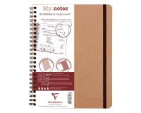 My.Notes Age Bag carnet reliure intégrale à marges détachables A5+ 120 pages détachables ligné + cadre en-tête - Tabac