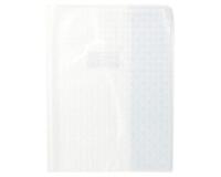 Protège-cahiers grain losange PVC 18/100ème avec porte-étiquette A4 - Incolore