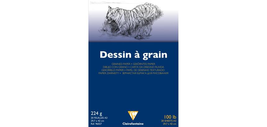Dessin à Grain bloc collé 20F A3 224g