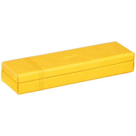 Rhodiarama plumier simili cuir italien 21x5,5x3 cm - Jonquille
