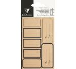 Etiquette Adhésive, Kraft rectangle noir - Noir