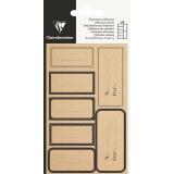 Etiquette Adhésive, Kraft rectangle noir - Noir