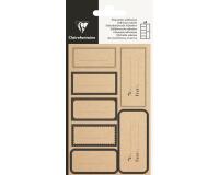 Etiquette Adhésive, Kraft rectangle noir - Noir
