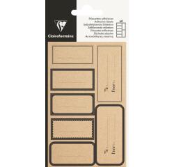 Etiquette Adhésive, Kraft rectangle noir - Noir