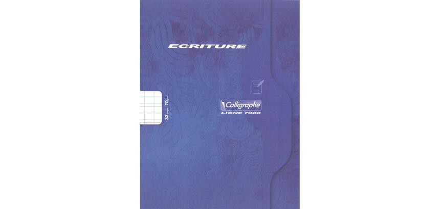 Cahier d'écriture piqué 7000 17x22 cm 32 pages double ligne 3 mm + interligne verticale 70 g - Assortis