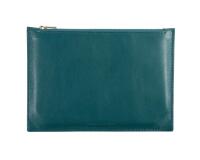 Pochette multifonction en cuir, grand modèle - Vert émeraude