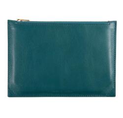 Pochette multifonction en cuir, grand modèle - Vert émeraude