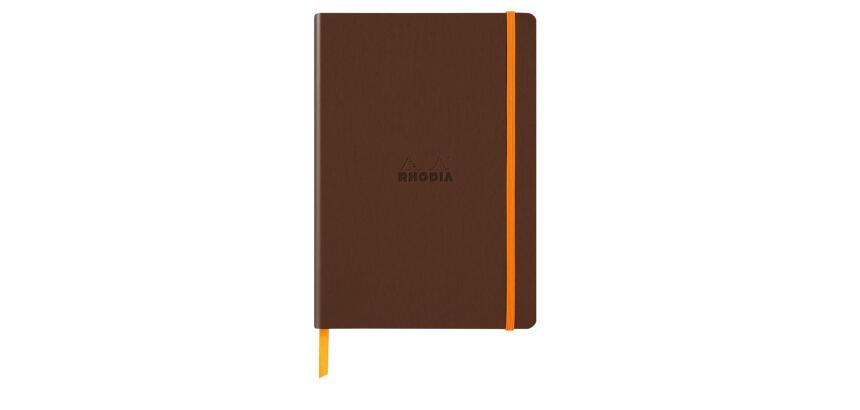 Rhodiarama Notizbuch A5 Softcover, 80 Blatt elfenbein 90g, dot/punktkariert, mit Gummizugverschluss - Bronze