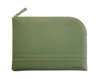 Rhodiarama pochette zippée en simili cuir - taille M (16x22 cm) - Sauge