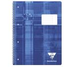 Cahier reliure intégrale A4+ 160 pages détachables perforées 4 trous ligné + marge pleine à droite - Bleu