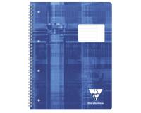 Cahier reliure intégrale A4+ 160 pages détachables perforées 4 trous ligné + marge pleine à droite - Bleu