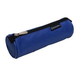 Rundes Schlampermäppchen aus Polyester Opak - 22,5x7,5cm - Farben sortiert