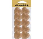 Sachet de 10 coeurs avec cordon 3x10,5x24cm - Kraft