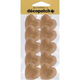 Sachet de 10 coeurs avec cordon 3x10,5x24cm - Kraft