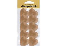 Sachet de 10 coeurs avec cordon 3x10,5x24cm - Kraft