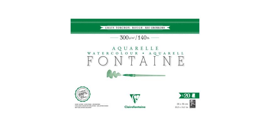 Fontaine bloc collé 4 côtés 20F 26x36cm 300g grain torchon