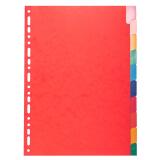 Intercalaires Carte lustrée 225 g avec onglets renforcés - 10 positions - A4