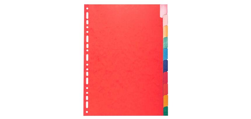 Separadores Cartulina lustrada 225 g/m 2 pestañas colores plastifi cadas - Multicolor