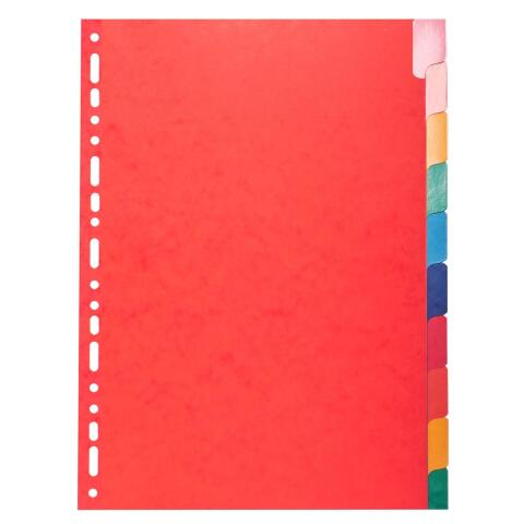 Separadores Cartulina lustrada 225 g/m 2 pestañas colores plastifi cadas - Multicolor